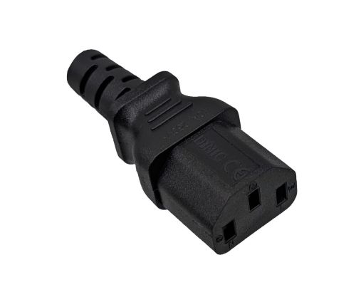 DINIC Kaltgeräte-Verlängerung C13 Stecker auf C14 Buchse, VDE, 0,75mm² schwarz, 0.75m